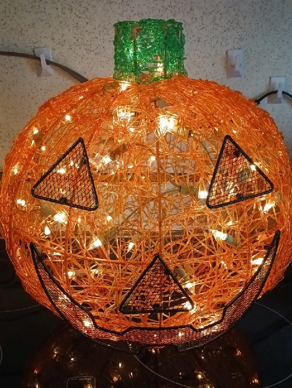 Stunning! Ashland Orange Woven Lit Jack-O'-Lantern Blinking Lights 🎃